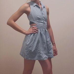 Vintage light blue polka dot dress